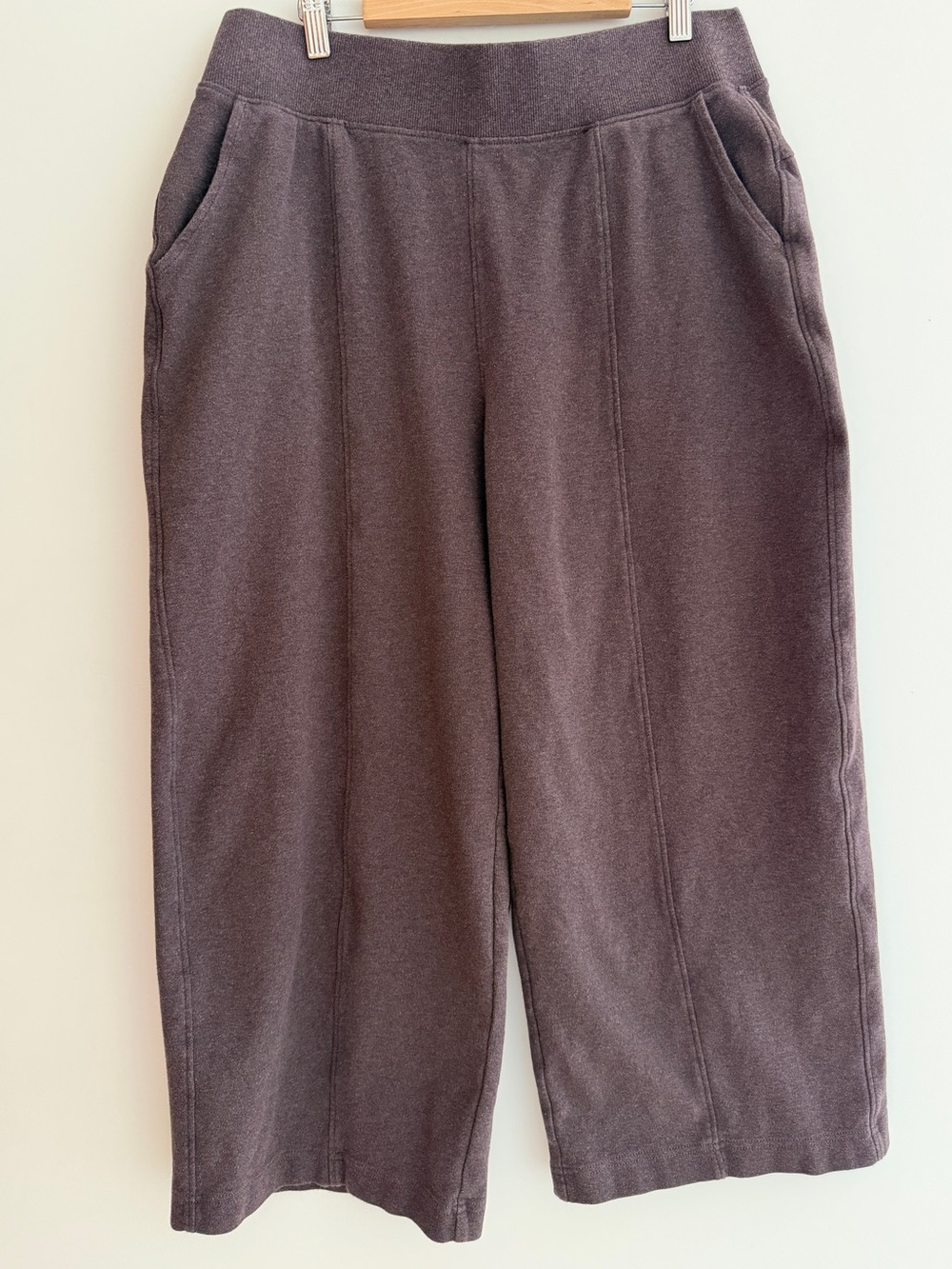 PACT 100% Organic Cotton Pull On Cropped Length Wide Leg Pants Comfy Loungewear